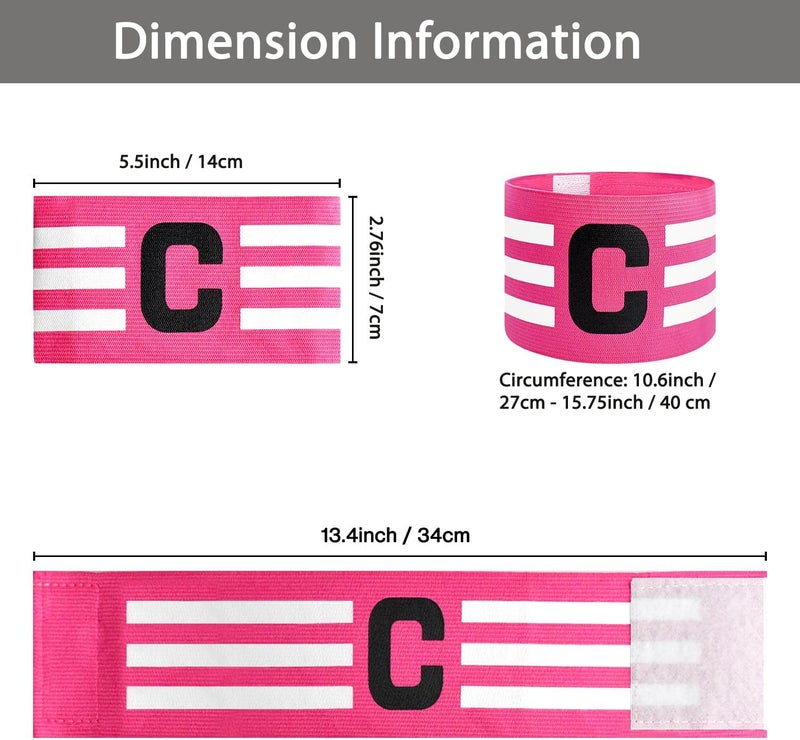 FUNAUPGO Sports Captain C Arm Band for Team Training, Unisex Elastic Soccer Captain Armband Adjustable Outdoor Football Player Captain's ArmBands for Adult - Image 3